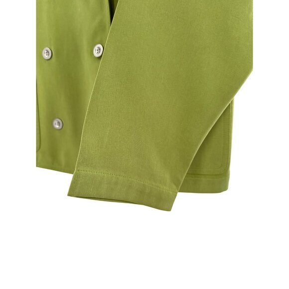 Chaus Petite M Lime‎ Green Double-Breasted Tencel Lyocell Jacket - Picture 4 of 7